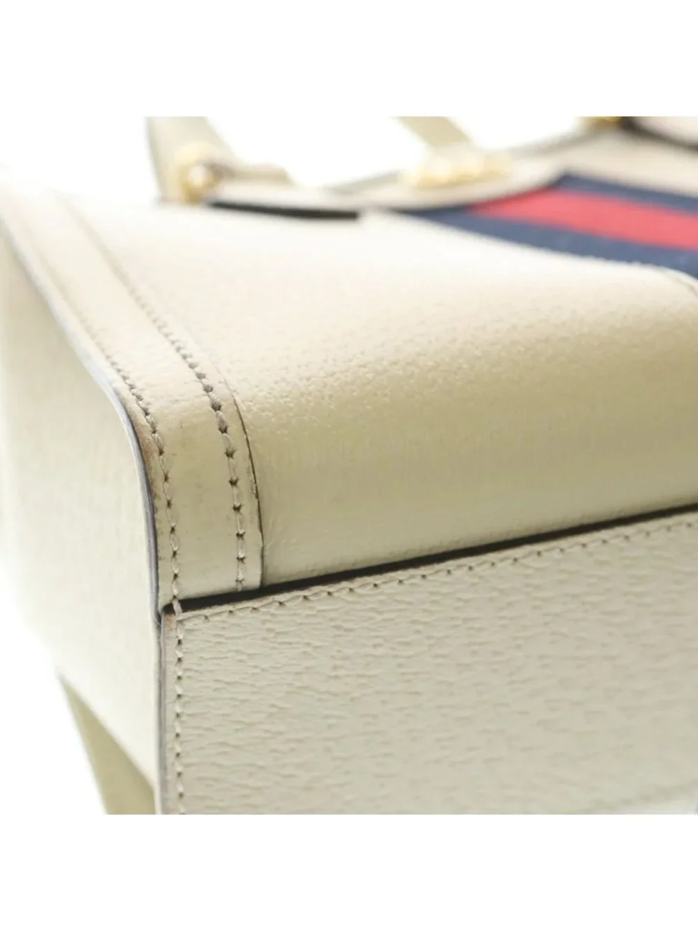 Gucci Ophidia GG Sherry Line Leather 2-Way Shoulder Bag White Ivory